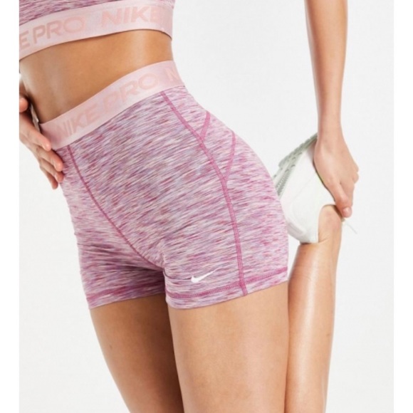 Nike Pro Women's Pink Athletic Shorts - Picture 1 of 10